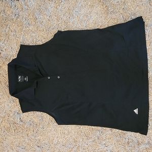 Adidas, Large, Black Sleeveless Golf Polo